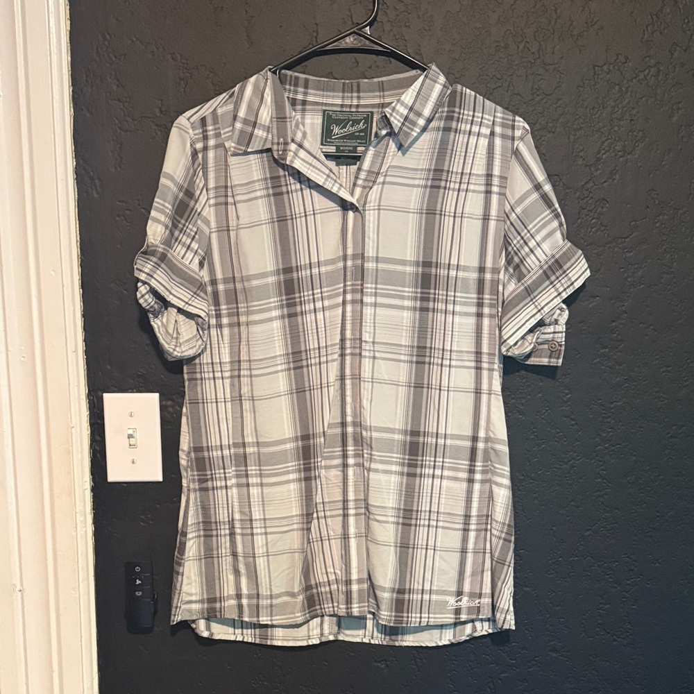 Van Heusen Light Gray Plaid Casual Shirt